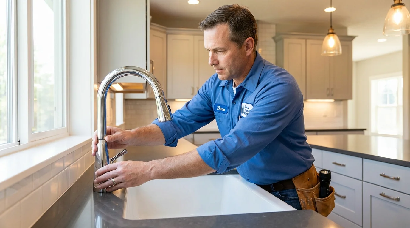 Kitchen faucet installation by Johns Plumbing LLC in Blue Bell