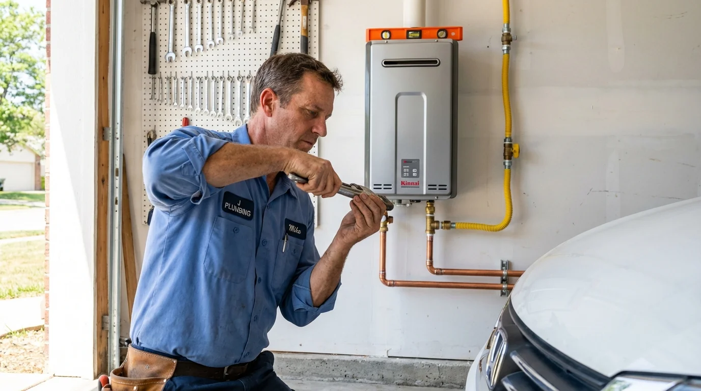 Tankless water heater installation by a Johns Plumbing LLC plumber in Blue Bell